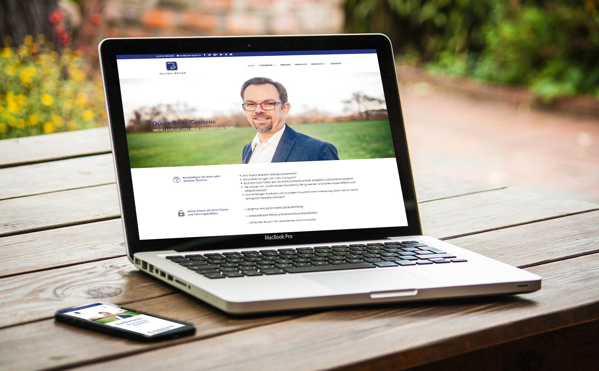 modernes Webdesign - responsive Webdesign - moderne Webseite für Coach Oliver Beyer
