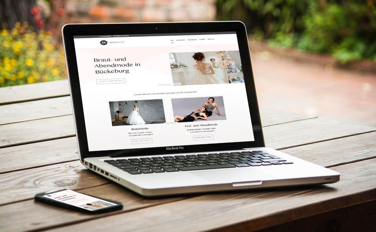 modernes Webdesign - responsive Webdesign mit WordPress - moderne Webseite für Fahed Couture