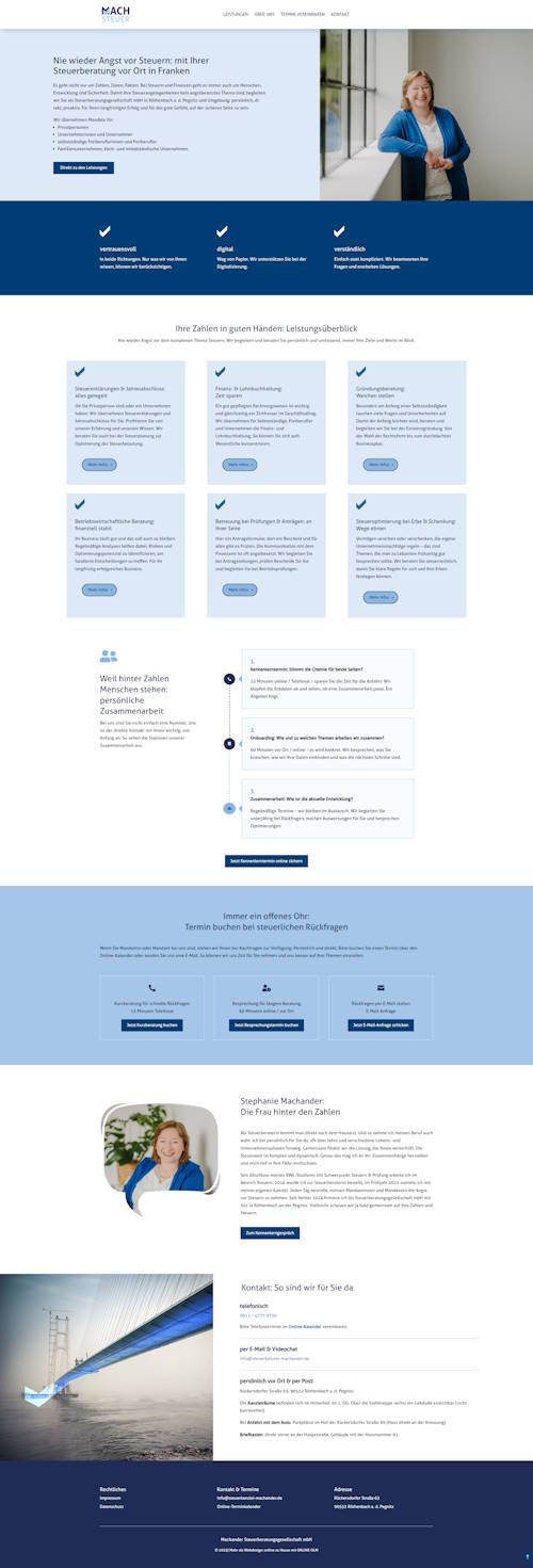 Website Mockup für Steuerberatung Machander