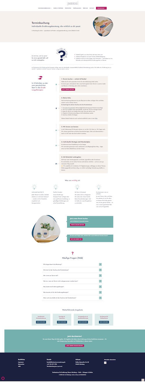 Referenz-Website für Fachzentrum Ernährung