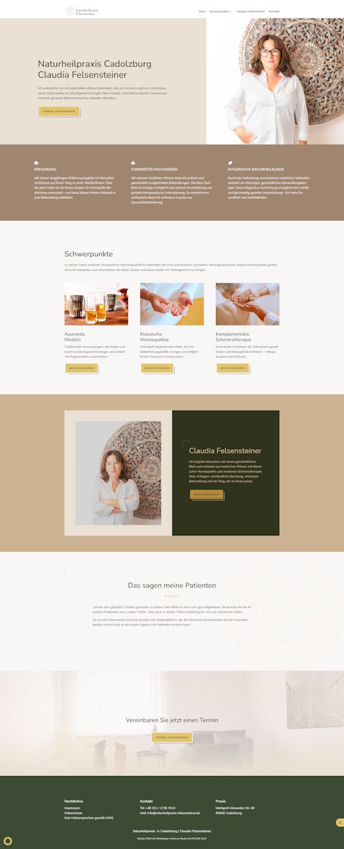 Referenz Naturheilpraxis Felsensteiner | Mockup