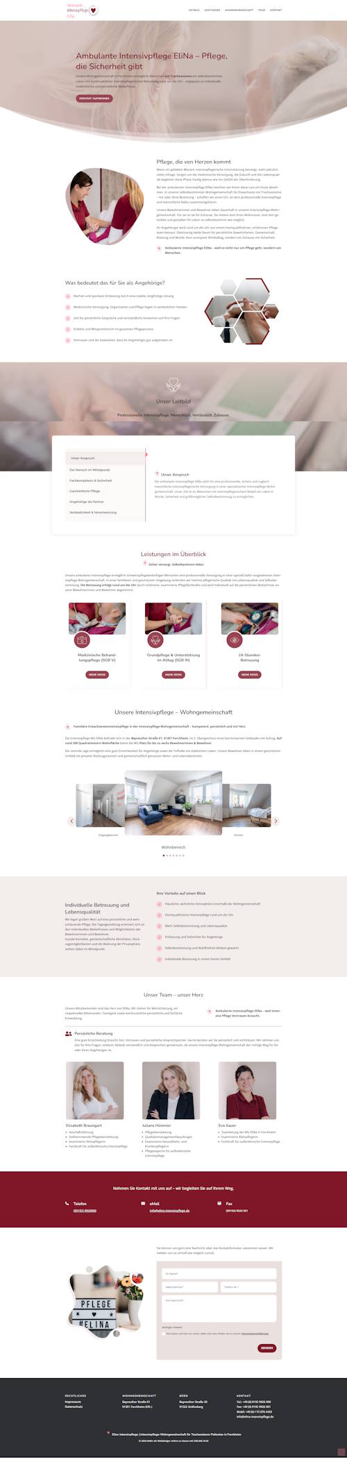 Mockup Website-Referenz für Pflegedienst Elina