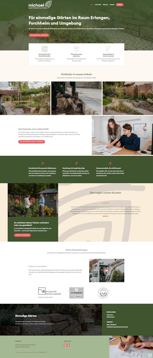 Website-Referenz - Gartengestaltung Michael