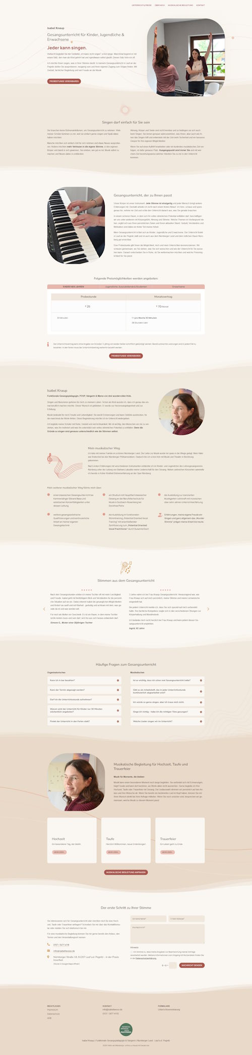 Website Referenz Gesangsunterricht Isabel Knaup